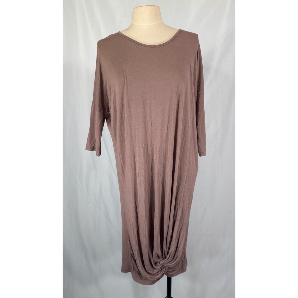 BE Stage Mauve Pink Casual Knot Oversized T-Shirt Dress 3/4‎ Sleeve USA Medium